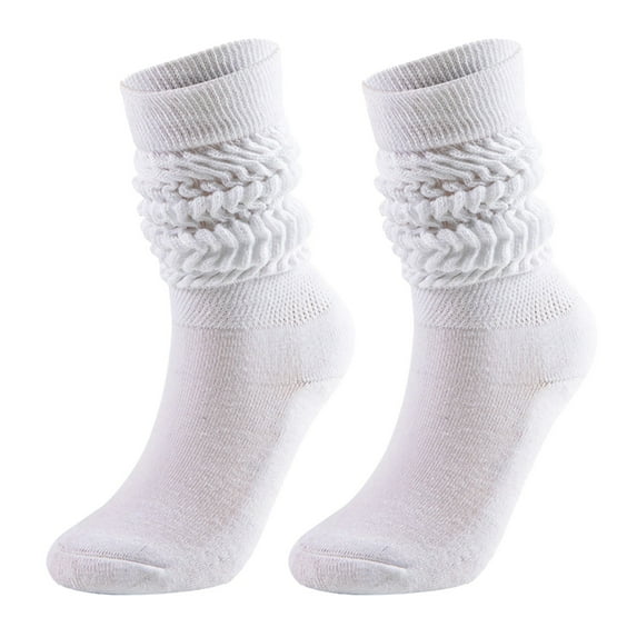Audhol Scrunch Socks Medium High Tube Bubble Socks Fashionable and Versatile Socks Men and Women Socks of The Same Style Women's Socks Silver One Size