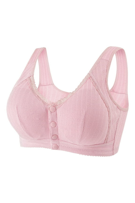 Seamless Bra Front Closure Bras for Women Pink 38