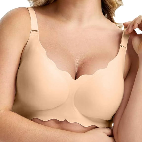 Audhol Seamless Bras for Women! Nahtlose Damenunterwäsche Dünn Und Bequem Ohne Stahlringe Bh Bras for Women Beige 2XL