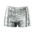 thumbnail image 1 of Audhol Sequin Shorts for Women New Sequins Beads Ds Performance Dress Women's Performance Dress Set Shorts Sparkly Shorts Silver S, 1 of 5