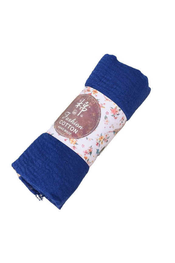Shawl Wraps for Women Large Size Breathable Cotton Scarf Headkerchief for Women Muslim Head Neck Headwear Wrap Shawl Womens Warm Shawl Blue One Size