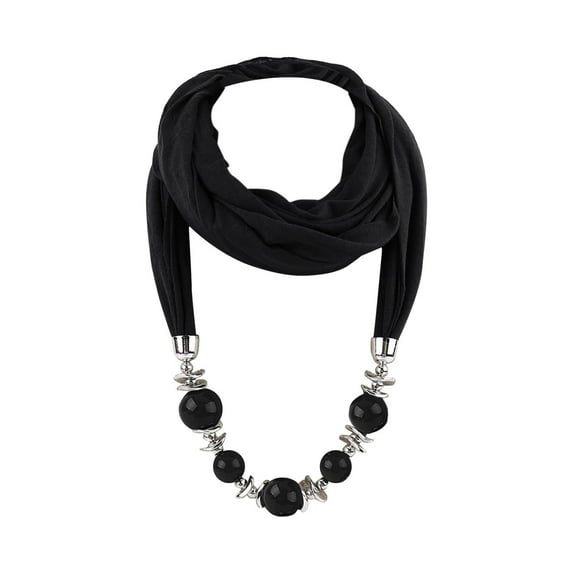 Audhol Shawl Wraps for Women Women Pendant Scarf with Tassel Rhinestone Jewelry Scarves Womens Warm Shawl Black One Size