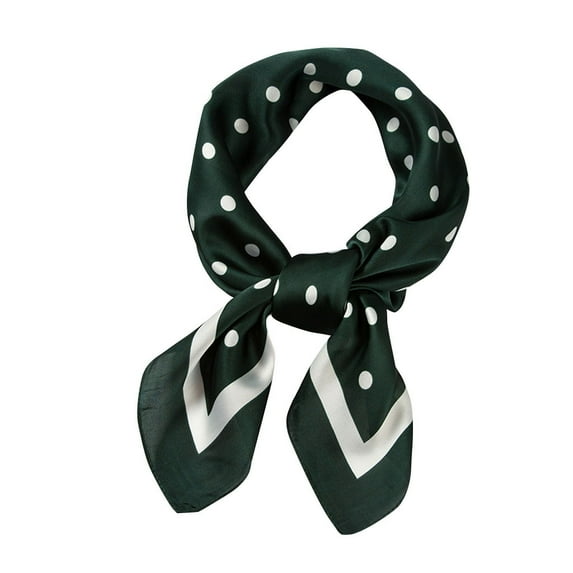 Audhol Silk Scarf for Women Women Polka Dot Square Scarf Ribbon Scarves Kerchief Neck Scarf 70X70Cm Women's Scarves & Wraps Green A