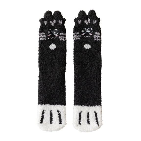 Audhol Socks For Women Fuzzy Cat Socks Fluffy Cozy Slipper Socks Winter Sleeping Socks With Cat Pattern For Women Girls Gifts Fuzzy Socks E One Size