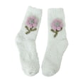 thumbnail image 1 of Audhol Socks For Women Women'S Winter Thickened Non Shedding Home Sleeping Socks With Small Flowers Warm Mid Calf Coral Velvet Floor Socks Fuzzy Socks Green One Size, 1 of 3