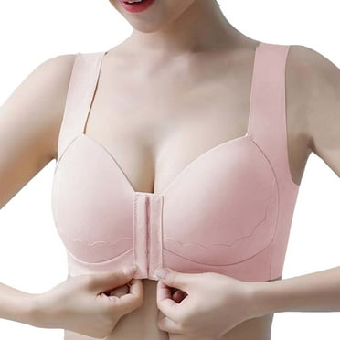 Audhol Sports Bras for Women Breathable Underwear for Women with Small Chest Showing Big Gathered Outward Expansion Anti Drooping Seamless No Ring Bra Front Closure Bras for Women Red XL