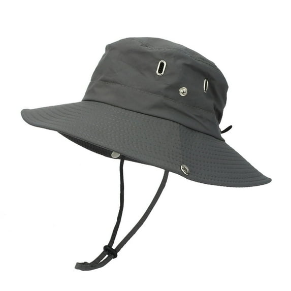 Audhol Sports Outdoor Sun Visor Hat Bucket Hat Wide Brim Sun Hat Boonie Hats Fishing Hiking Outdoor Hats for Men and Women Features: Visor Adjustable Beach Grey One Size