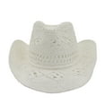 thumbnail image 1 of Audhol Straw Cowboy Hat, Fashion Men's Women's Straw Cowboy Hat Cowgirl Woven Sun Hat Western Cowboy Hat for Women and Men Cowboy Hats White One Size, 1 of 2