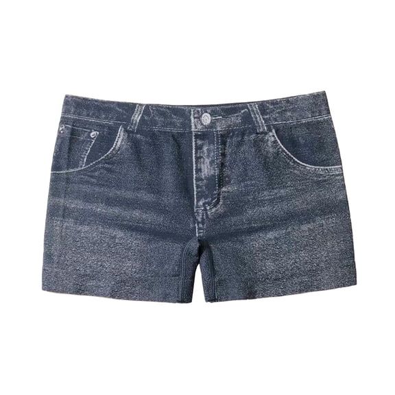 Audhol Stretchy Jean Shorts for Women, Faux Jeans Shorts for Women Summer Mid Stretchy Denim Shorts Butt Lifting Slimming Ripped Shorts for Women High Waisted Jean Shorts Women Navy 2XL