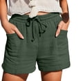 thumbnail image 1 of Audhol Summer Shorts for Women, Womens Casual Solid Side Pockets Pants Shorts Elastic Waist Pockets Daily Shorts Trousers Beach Shorts Blackish Green 5XL, 1 of 7