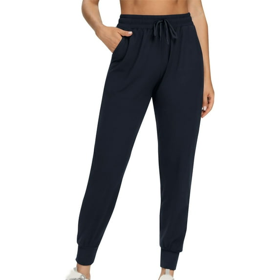 Audhol Sweatpants Women Ladies Summer Plus Size Short Sleeved Round Neck T Shirt in 2025 Joggers for Women Dark Blue 3XL