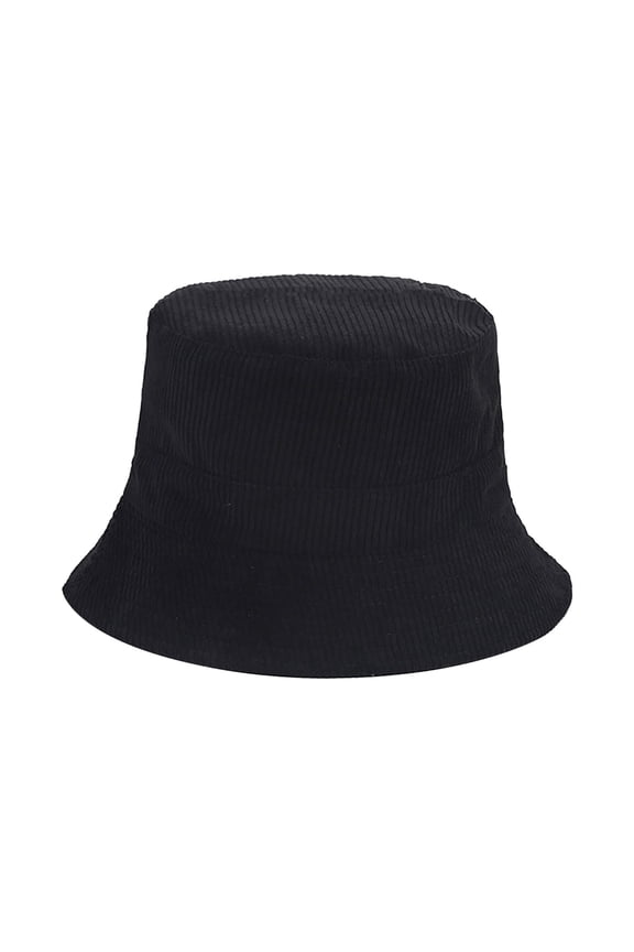 Thermal Women Beanie Men'S And Women'S Autumn And Winter Corduroy Patchwork Fisherman'S Hat Double Wear Basin Hat Visor Bucket Hat Black M