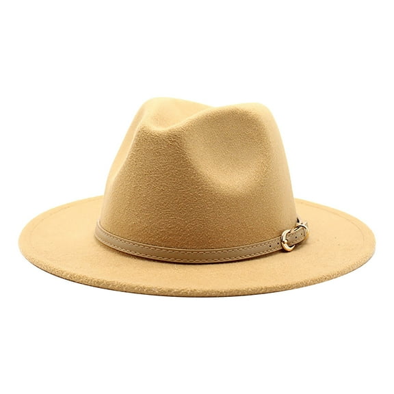 Audhol Thermal Women Beanie Western Cowboy Hat For Women Classic Roll Up Buckle Belt Women Retro Wide Brim Cowboy Hat Bucket Hat A M