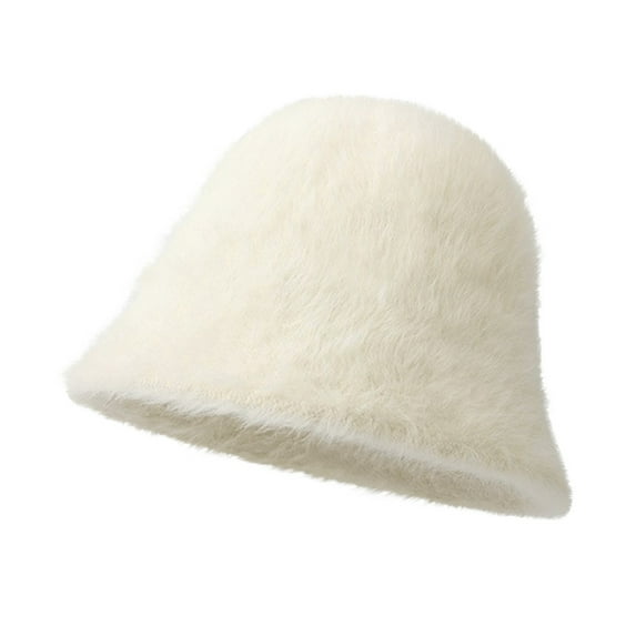 Audhol Thermal Women Beanie Women'S Thickened Cold Plush Basin Hat With Warm Gradient Color Fisherman Hat Bucket Hat Beige One Size