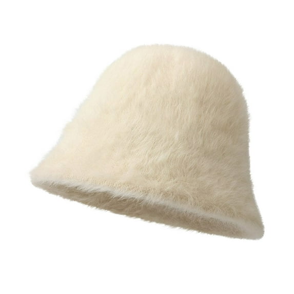 Audhol Thermal Women Beanie Women'S Thickened Cold Plush Basin Hat With Warm Gradient Color Fisherman Hat Bucket Hat Khaki One Size