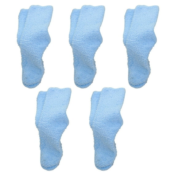 Audhol Thigh High Women Fuzzy Fluffy Cozy Slipper Socks Warm Soft Winter Plush Home Sleeping Socks socks for women Light blue One Size