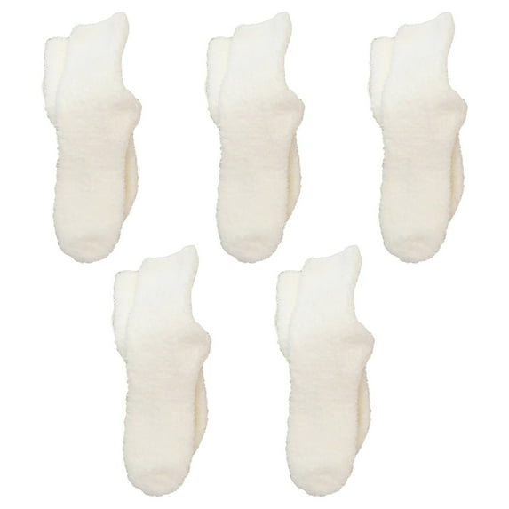 Audhol Thigh High Women Fuzzy Fluffy Cozy Slipper Socks Warm Soft Winter Plush Home Sleeping Socks socks for women White One Size