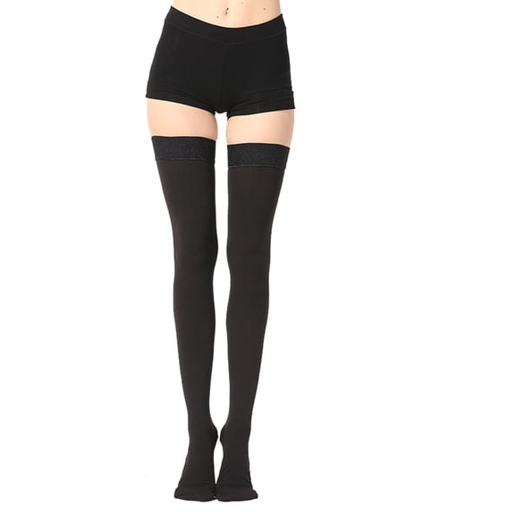Audhol Thigh High Women's Casual Stickers Height Elastic Legs Shaping Long Tube Silicone Anti Socks Pressure Sports Compression Long Tube Socks socks for women Black2 One Size