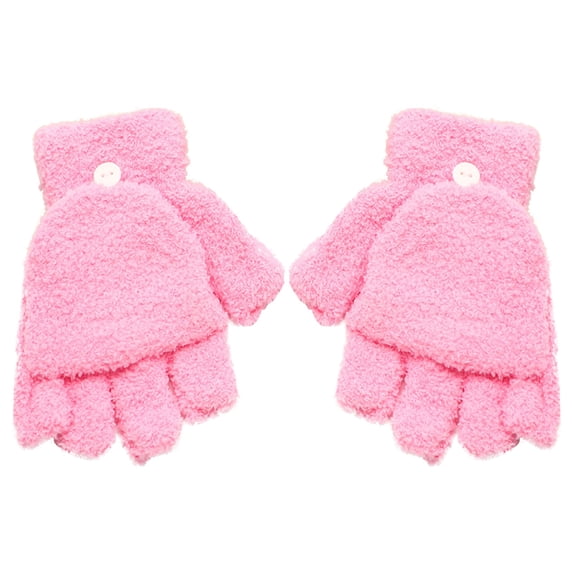 Audhol Thin Water-Resistant Windproof Non-Slip Gloves Besufy Women Winter Warmer Gloves Coral Fleece Hand Wrist Fingerless Mitten Winter Half Finger Gloves Fingerless Gloves Pink One Size