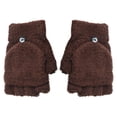 thumbnail image 1 of Audhol Thin Water-Resistant Windproof Non-Slip Gloves Besufy Women Winter Warmer Gloves Coral Fleece Hand Wrist Fingerless Mitten Winter Half Finger Gloves Fingerless Gloves Coffee One Size, 1 of 2