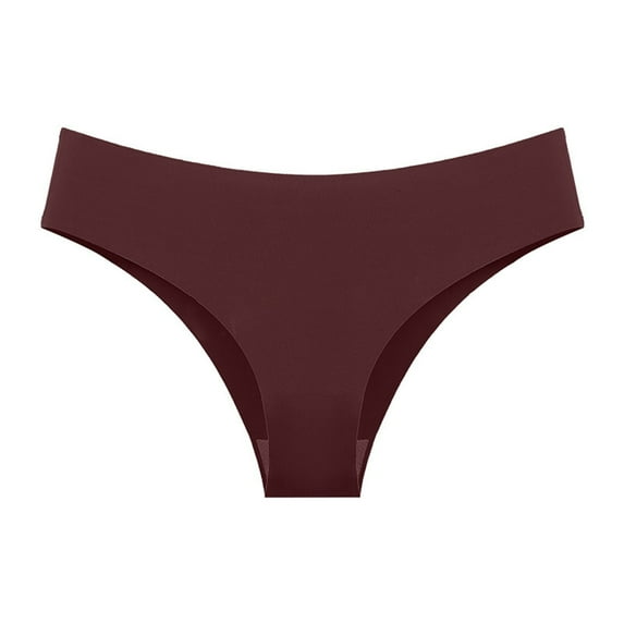 Audhol Thongs for Women! European and American Women's Briefs Female Non Pants Female Ice Silk Buttocks Lady Panties Panties for Women Watermelon Red M