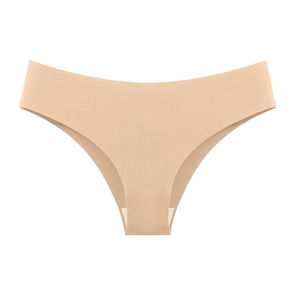 Audhol Thongs for Women! European and American Women's Briefs Female Non Pants Female Ice Silk Buttocks Lady Panties Panties for Women Beige XL