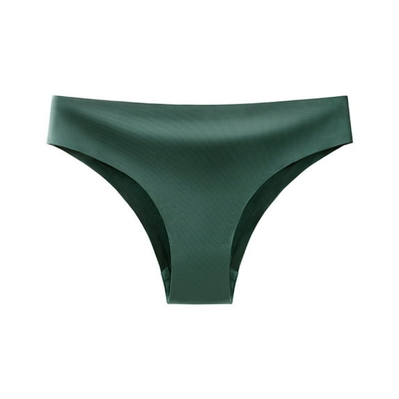 Audhol Thongs for Women! Women Ice Silk Underwear Sports Fitness Low Waist Seamless T Pants Solid Color Underwear Seamless Thongs for Women Green 2XL