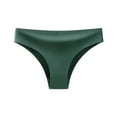 thumbnail image 1 of Audhol Thongs for Women! Women Ice Silk Underwear Sports Fitness Low Waist Seamless T Pants Solid Color Underwear Seamless Thongs for Women Green 3XL, 1 of 2