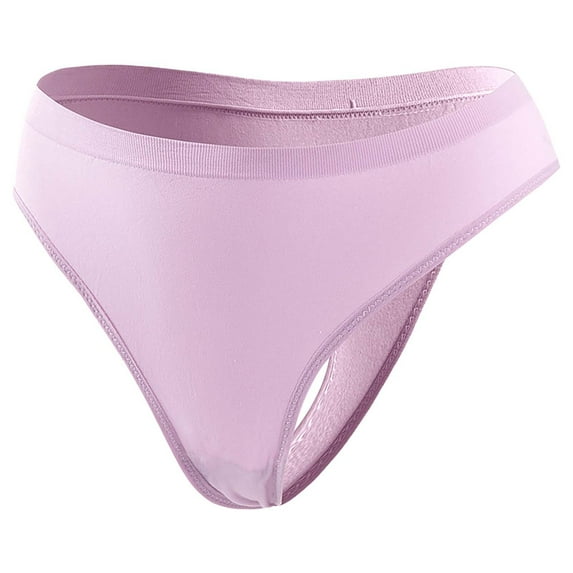 Audhol Thongs for Women Womens High Waisted Bikini Underwear Smooth Hipster Underwear Breathable Ladies Seamless Thongs for Women Purple XL