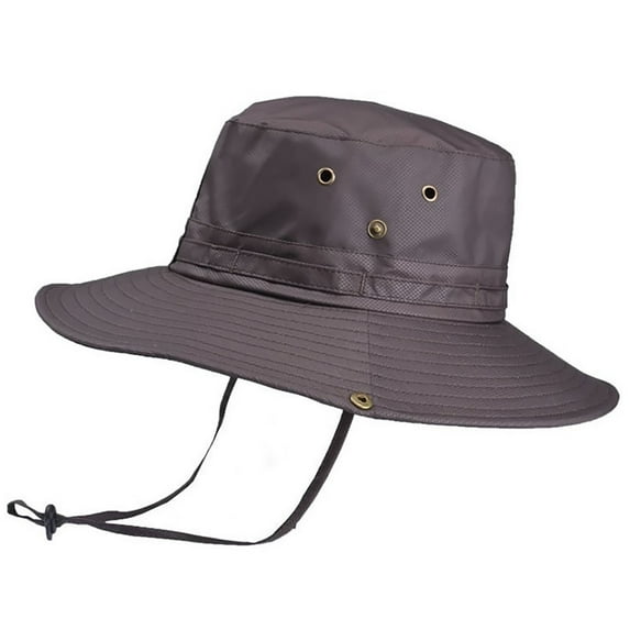 Audhol Trendy Cotton Sun Hat for Beach Men's Solid Shade Hat Foldable Fishing And Mountaineering Outdoor Sun Hat Ultra Wide Brim Sun Hat Coffee One Size