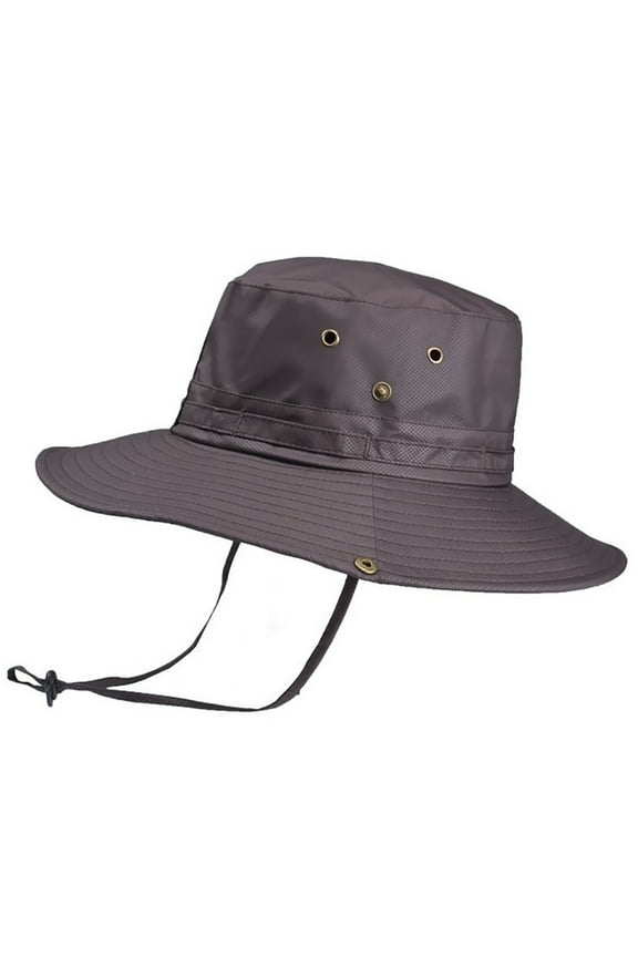 Trendy Cotton Sun Hat for Beach Men's Solid Shade Hat Foldable Fishing And Mountaineering Outdoor Sun Hat Ultra Wide Brim Sun Hat Coffee One Size