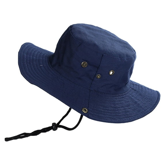 Audhol Trendy Cotton Sun Hat for Beach Wide Brim Hiking Fishing Bucket Hats Cotton Sun For Men Women Outdoor Activities Ultra Wide Brim Sun Hat Navy One Size