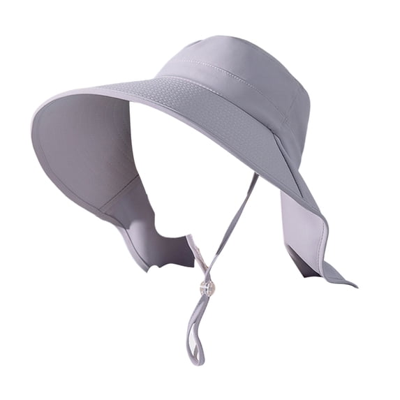 Audhol Trendy Cotton Sun Hat for Beach Women Summer Big Eaves Shawl Sunscreen Hat Fisherman Fashion Sun Hat Outdoor With Ponytail Hole Hat Ultra Wide Brim Sun Hat Grey One Size