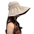 thumbnail image 1 of Audhol Trendy Cotton Sun Hat for Beach Women's Empty Top Sun Hat Summer Leisure Travel Anti Large Eaves Sunscreen Black Rubber Fisherman Hat Ultra Wide Brim Sun Hat Khaki One Size, 1 of 5