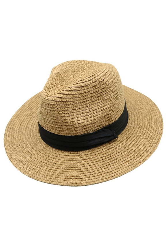 Trendy Cotton Sun Hat for Beach Womens Mens Wide Brim Panama Hat Fedora Summer Beach Sun Hat UPF Hat For Women Ultra Wide Brim Sun Hat A One Size