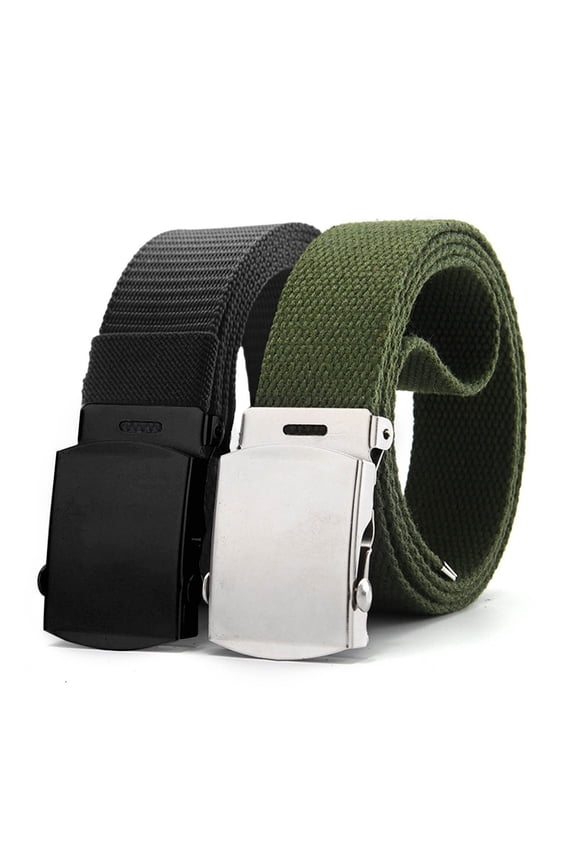 Unisex Canvas Belt, Lightweight Outdoor Tactical Belt with Alloy Buckle, Adjustable Nylon Waist Strap for Men & Women, Daily & Training Army Green