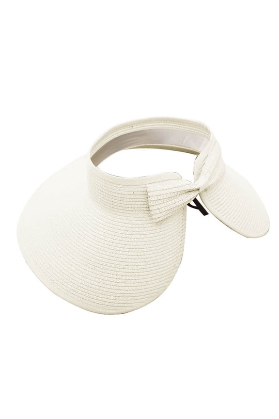 Visor Hats for Women Sun Visor Hats for Women Wide Brim Straw Visors Womens Foldable Beach Visors Summer Roll Up Beach Hat Womens Hats Beige One Size