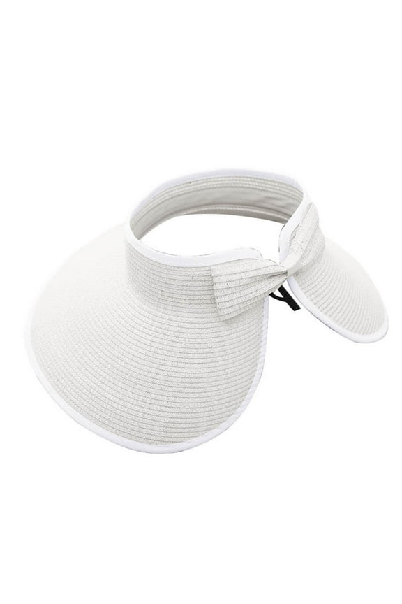 Visor Hats for Women Sun Visor Hats for Women Wide Brim Straw Visors Womens Foldable Beach Visors Summer Roll Up Beach Hat Womens Hats White One Size