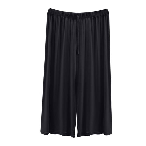 Audhol Wide Leg Capri Pants for Women, Women's Half Slip Shorts for Under Dresses Pettipants Half Slip Culotte Shorts Split Skirt Cropped Pants for Women Dark Gray 3XL