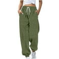 thumbnail image 1 of Audhol Wide Leg Sweatpants Women, Sweatpants Women Elastic Waist Joggers Loose Trousers with Pockets Fashion Fall Casual Wear Fall Pants for Women 2025 Green XL, 1 of 6