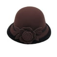 thumbnail image 1 of Audhol Winter Bucket Hats for Women Women's Autumn and Winter Flowers Round Top Casual Fisherman's Basin Cap Small Bowler Hat Felt Hats for Women B M, 1 of 2