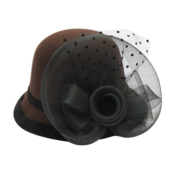 Audhol Winter Bucket Hats for Women Women's Autumn and Winter Flowers Round Top Casual Fisherman's Basin Cap Small Bowler Hat Felt Hats for Women D A
