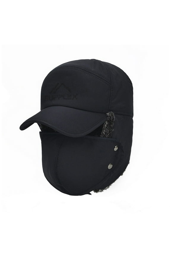 Winter Hats for Men Men Women Faux F-Ur Earhat Cap Winter Ski Trooper Trapper Hat with Ear Flaps Dark Blue One Size