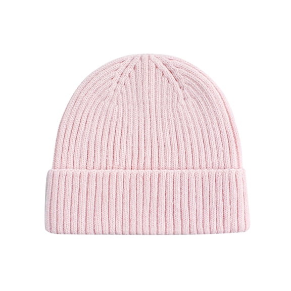Audhol Winter Hats for Women Hot Soft Yarn Custom Plain Cuff Knit Winter Hat Beanie for Women Pink One Size