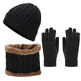 thumbnail image 1 of Audhol Winter Neck Warmer Gaiter Fleece Windproof Face Mask Cover Scarf Gloves Hat Set For Teen Girls Women&Men Autumn Winter Warm Wool Hat Scarf Gloves Three Pieces Winter Scarf Neck Black One Size, 1 of 5