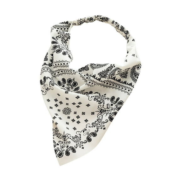 Audhol Women Headbands Floral Elastic Hair Scarf Headband 3Pcs Chiffon Head Kerchief Headband Floral Hair Scarves W/Hair Clips Hair Bandanas Headwrap For Women Lightweight Neck Tie White One Size