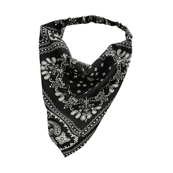 Audhol Women Headbands Floral Elastic Hair Scarf Headband 3Pcs Chiffon Head Kerchief Headband Floral Hair Scarves W/Hair Clips Hair Bandanas Headwrap For Women Lightweight Neck Tie Black One Size