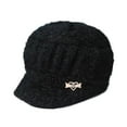 thumbnail image 1 of Audhol Women Winter Hat Women Winter Warm Knit Hat Wool Snow Ski Caps with Visor Cute Beanie Black One Size, 1 of 2