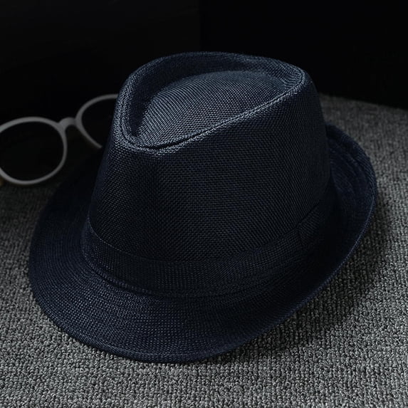 Audhol Women and Men Vintage British Jazz Fedora Sun Hat Lightweight Foldable Cap for Travel Holiday & Daily Outdoor Sunscreen Black