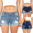 thumbnail image 1 of Audhol Denim Shorts for Women, Mid Rise Ripped Jean Shorts Womens Shorts for Women Trendy Stretchy Folded Hem Hot Short Jeans Blue L, 1 of 8